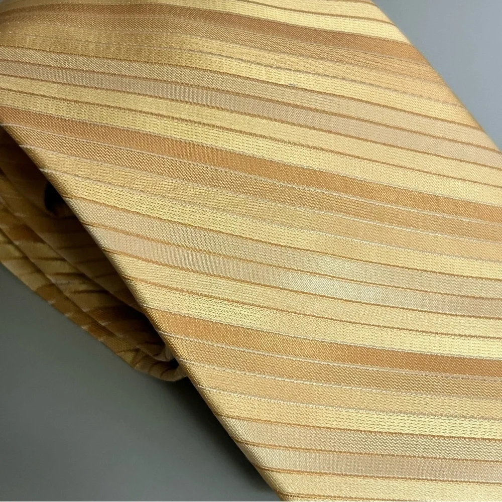 Perry Ellis Silk Gold Striped 59.5” Tie